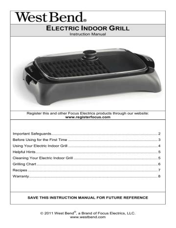 West bend electric indoor grill manual. - Die hundert gesetze des verkaufs im außendienst..
