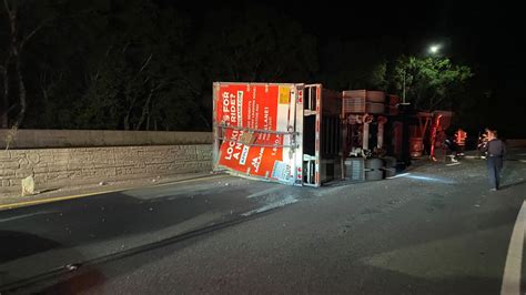 Westbound Hwy 12 in Santa Rosa closed due to overturned big rig