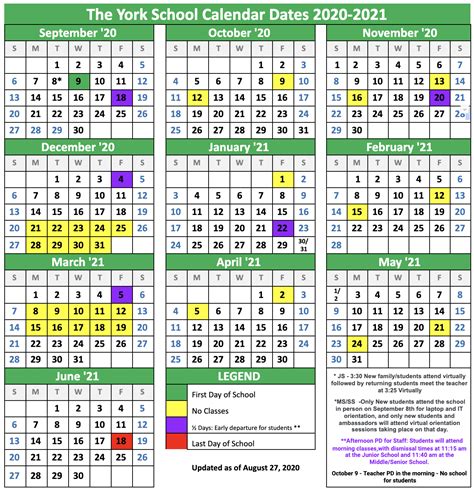 Western Academic Calendar