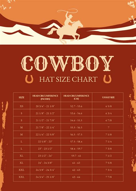 Western Hat Size Chart PDF