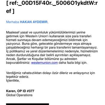 Western Union Kimlik ve Para Şikayetleri Şikayetvar.