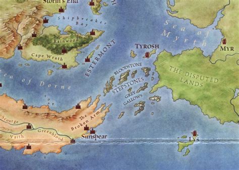 Westeros map stepstones. The results have worked reasonably well, although to preserve the detail of the house symbols (mostly borrowed from La Garde de Nuit, the ultimate French-language resource for A Song of Ice and Fire) and also fit them onto the map required blowing the map of Westeros up to fairly gargantuan proportions. The above map clocks in at … 