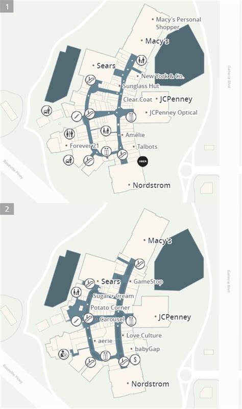 Westfield Galleria, Roseville – location and store directory