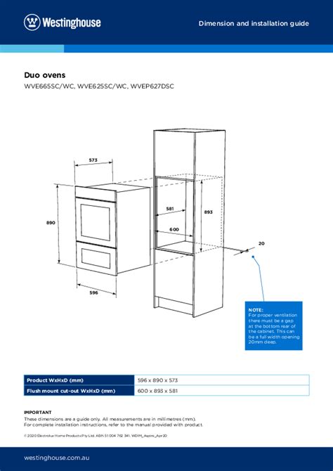 Westinghouse wve615s manual. .  For complete installation instructions, refer to the...