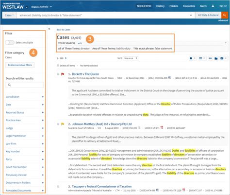 Westlaw Australia Guide How to research a case by topic using Boolean