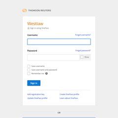 Westlaw canada sign on. Sign on to Thomson Reuters suite of products and services. 'Remember me' will skip this sign-in page on this browser. You can undo this from the Security page in your OnePass profile. 