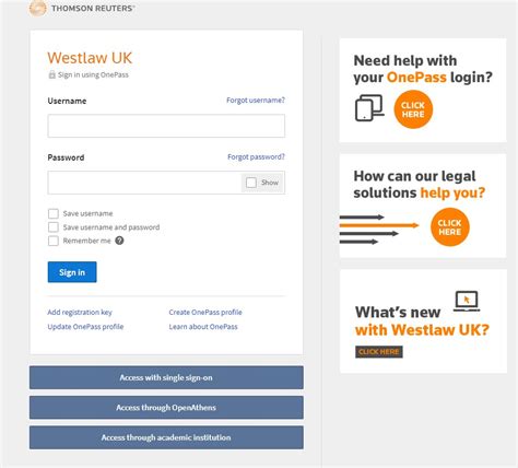 Use OnePass to sign in to Westlaw, Practical 