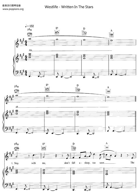 Westlife Written In The Stars Sheet Music Notes, Chords