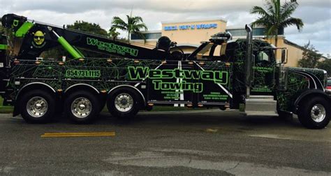 Westway towing. The team at Westway Towing was amazing! After a scary robbery, Westway towing was kind, patient, and beyond professional. The team at Westway Towing (along with the Ft. Lauderdale Poliece Department) took a terrible evening and made the best of it. 