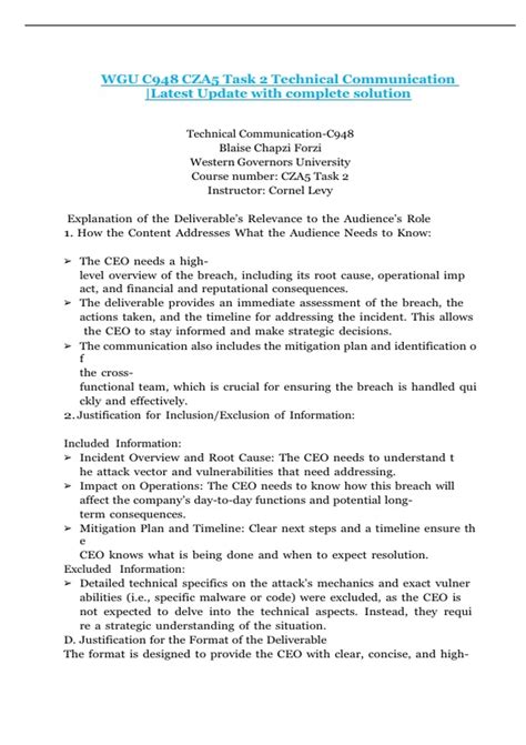 Wgu c948 reddit.  C948 Technical Communication&hellip; I am very overwhelmed right now with...