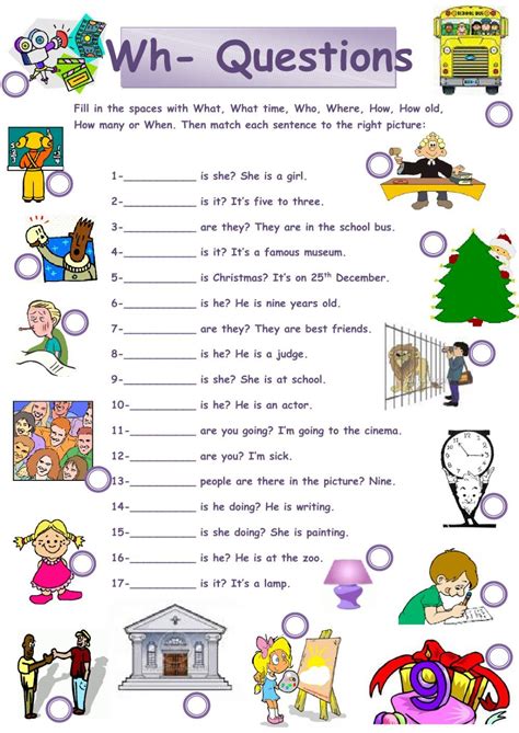 Wh And How Questions Worksheets