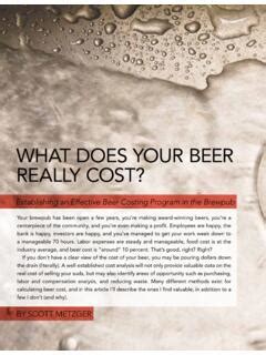 WhAT DoEs YouR BEER REALLY CosT? - Brewers …