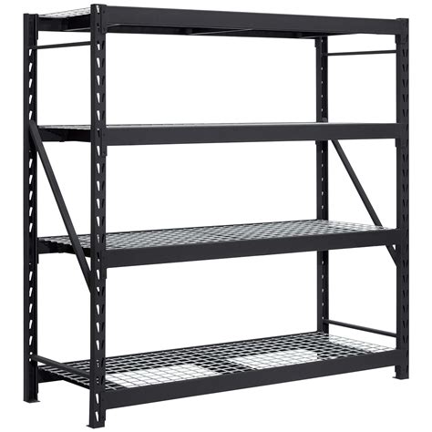 Whalen industrial rack. The Whalen Industrial Rack from Costco is definitely built for heavy storage! This rack is a sturdy unit with each shelf capable of holding up to 2,000 pounds, evenly distributed. The 4 wire deck shelves are adjustable, giving you a variety of options for storage. You can also purchase multiple units and really tidy up that garage or shed. 