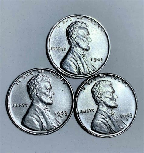 The record price for a 1943 copper Lincoln penny is over $1.7 million at auction in 2010. The 1943 steel cents are quite common, and more than 1 billion were struck for circulation. Broken down by each mint, the individual mintages are as follows: 1943 Philadelphia Mint cents – 684,628,670. See more. 