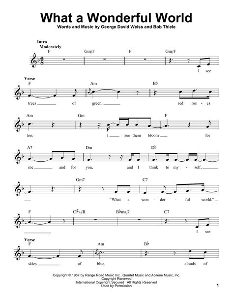 What A Wonderful World Sheet Music - topqa.wiki