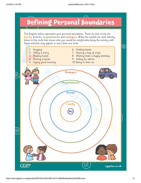 What Are Personal Boundaries Worksheet