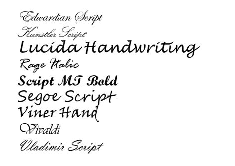 What Are Some Of The Best Cursive Fonts In Microsoft Word