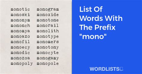 What Are Words That Have The Root Mono