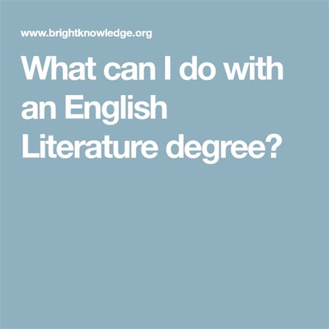 What Can You Do With an English Literature Degree?