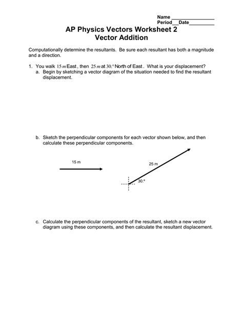 What Did We Learn In Physics Vector Worksheet Answers
