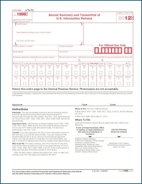 What Does A Completed 1096 Form Look Like Form Resume Examples 
