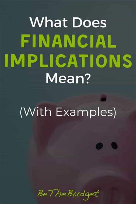 What Does Financial Implications Mean? - Be The Budget