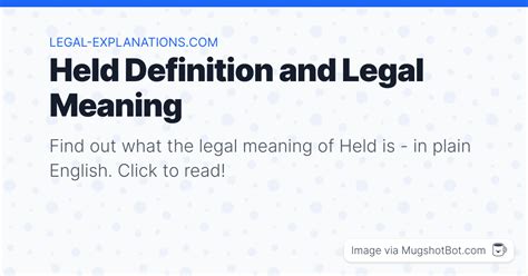 What Does Held Mean In Court
