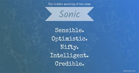 What Does Sonis Stand For? Sonis Meaning Of Name