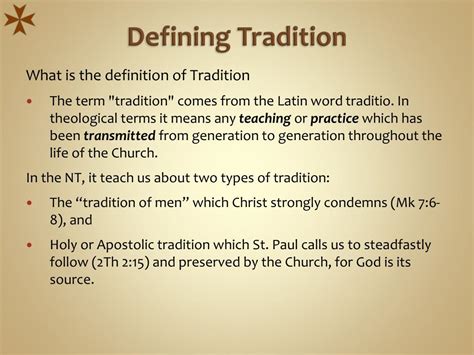 What Does Tradition Mean? Bible Definition and References