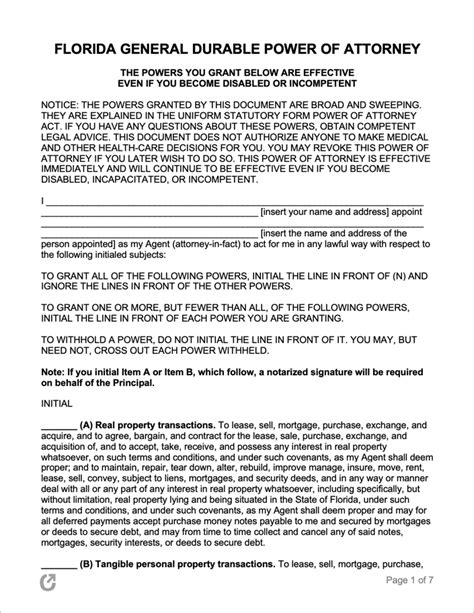 What Forms Are Needed For Power Of Attorney In Florida