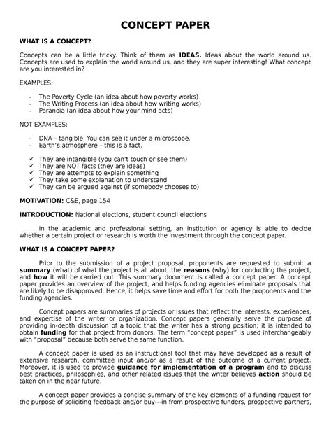 What Is A Concept Paper