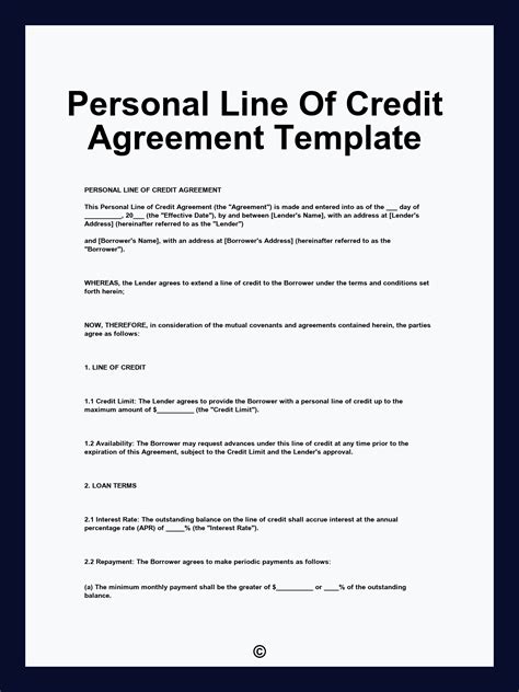 What Is A Line Of Credit Agreement