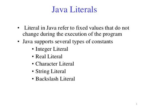 What Is A Literal In Java slidesharetrick