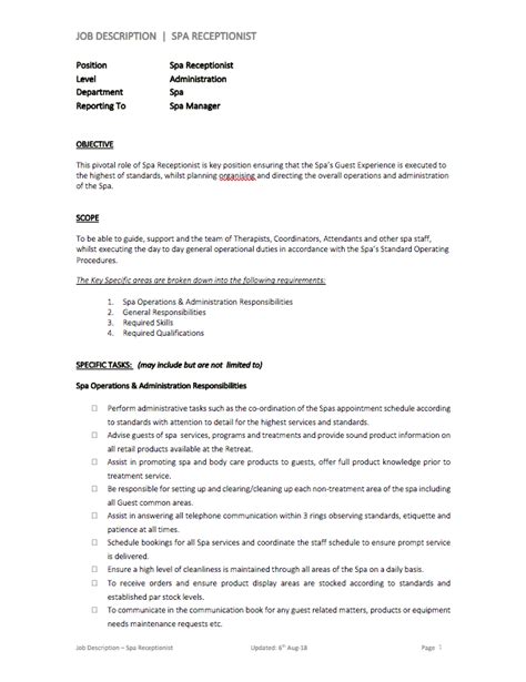 What Is A Receptionist Job Description Mryn Ism