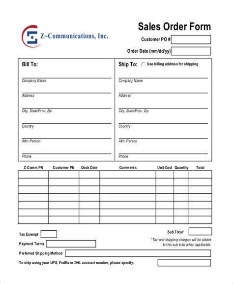 What Is A Sales Order Free Templates Word Excel