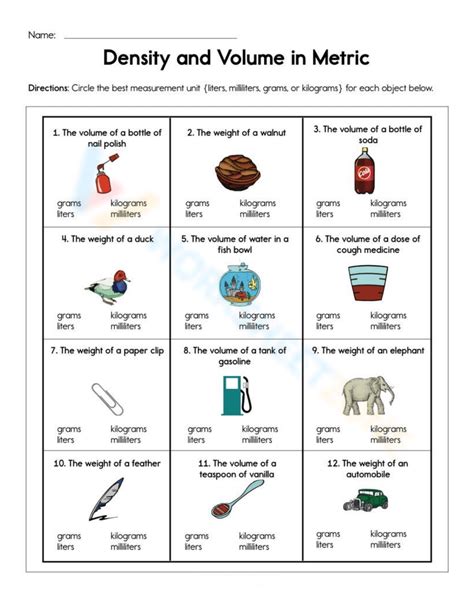 What Is Density Worksheet Free Worksheets Printable