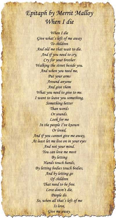 What Is Epitaph Poem