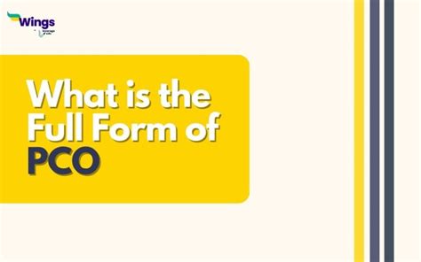 What Is Full Form Of Pco