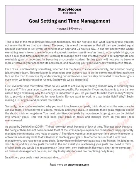 What Is Goal Setting And Time Management? - PaperJaper