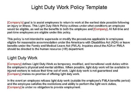 What Is LightDuty Work + Free Policy