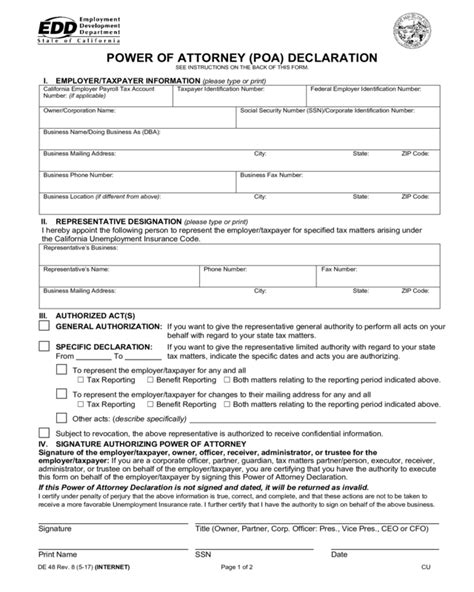 What Is Power Of Attorney Declaration