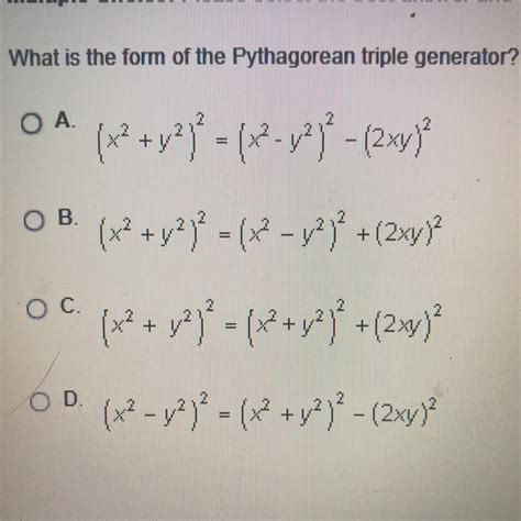 What Is the Form of the Pythagorean Triple Generator JaslenehasHinton