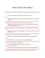 What Plants Talk About Worksheet worksheet