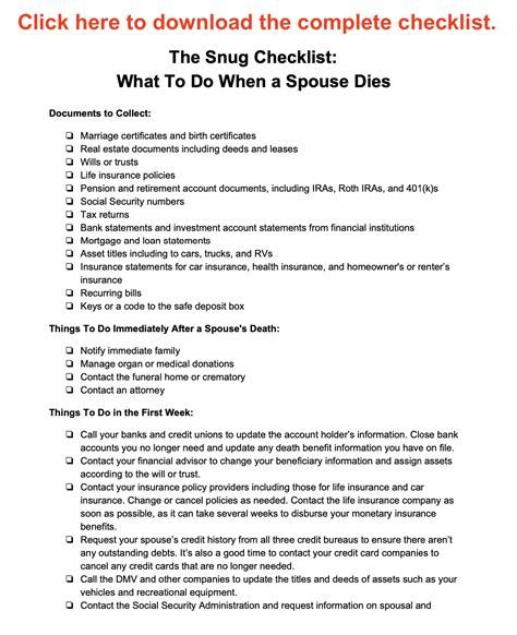 What To Do When a Spouse Dies A ToDo List for the Surviving Partner
