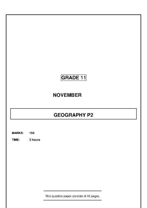 What To Study For A May Practical Paper Geography Grade 11