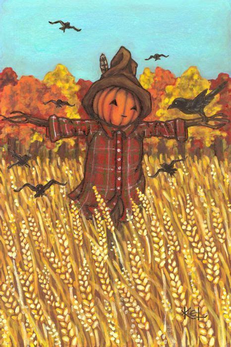 What a cute scarecrow illustration. Fall canvas painting, Scarecrow