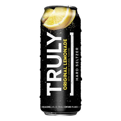 What alcohol is in truly. Whether you’re living it up in the stands or getting fully horizontal on your couch, no Sunday is complete without a case of Truly Hard Seltzer. Each 12oz. can has 100 calories, 5% alc./vol. and 1g sugars for refreshment that won’t weigh you down. Mix pack includes three cans of each flavored hard seltzer. Variety 12 pack, 12 fluid ounce cans. 