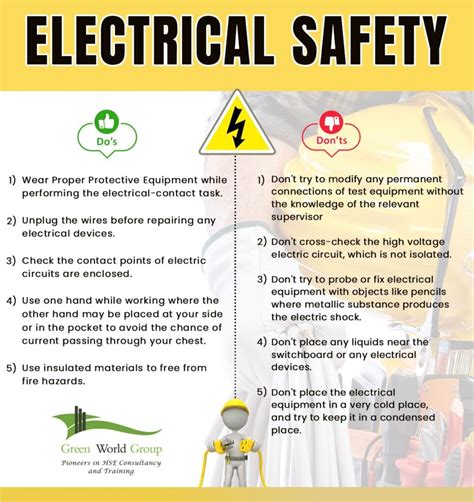 What are 5 electrical safety rules
