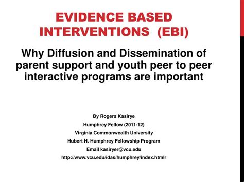 What are Evidence Based Interventions (EBI)? - College of …