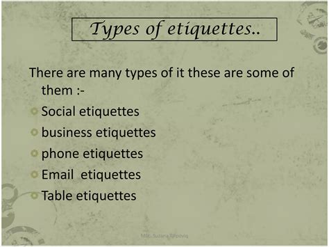 What are some basic etiquettes
